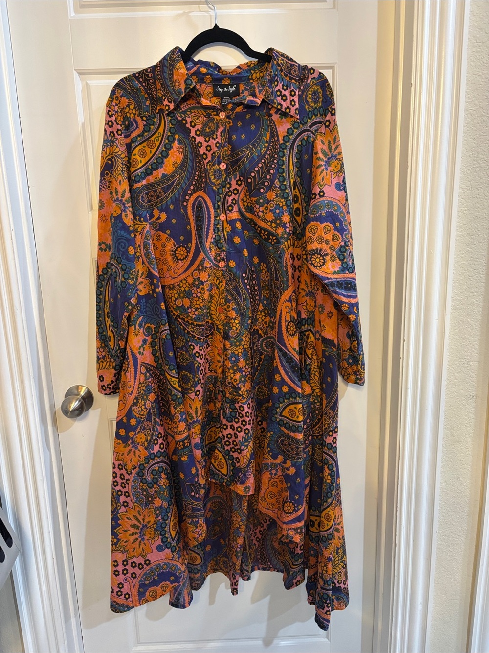 1X high low 100% cotton dress